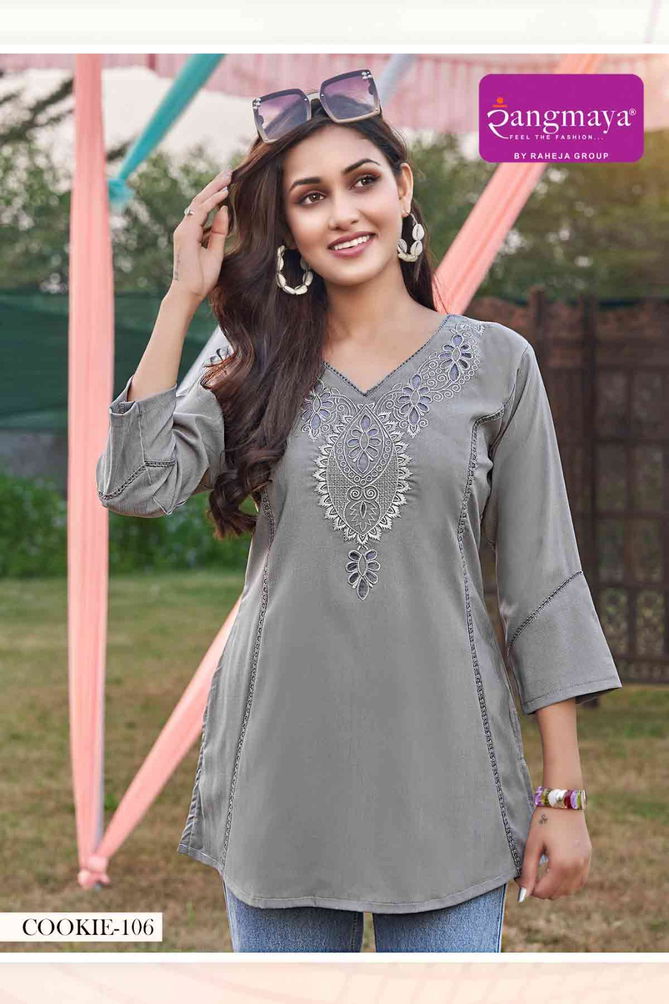 Cookie By Rangmaya Rayon Tunic Ladies Top Wholesale Market In Surat